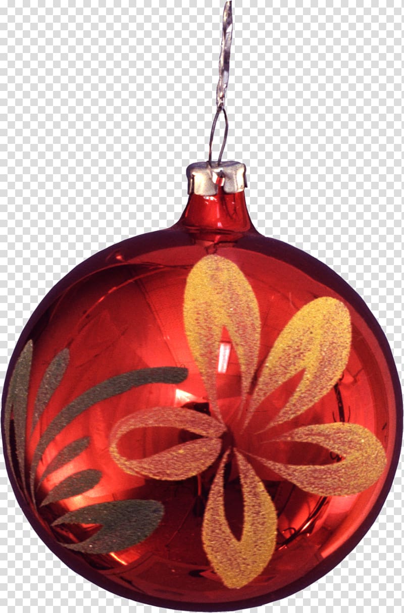 Christmas ornament New Year tree Toy, new year red transparent background PNG clipart
