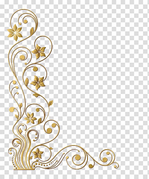 yellow floral frame illustration, Frames Decorative arts Gold leaf, gold corner transparent background PNG clipart