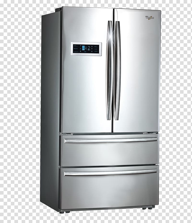 Refrigerator Whirlpool Corporation Auto-defrost Home appliance Inverter compressor, fridge transparent background PNG clipart