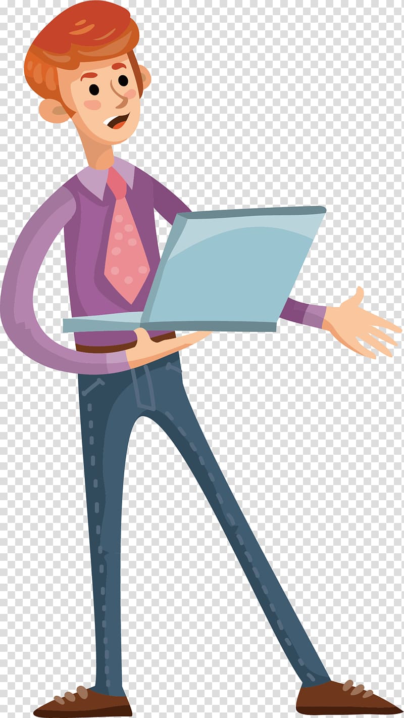Laptop Computer , The man with the laptop transparent background PNG clipart