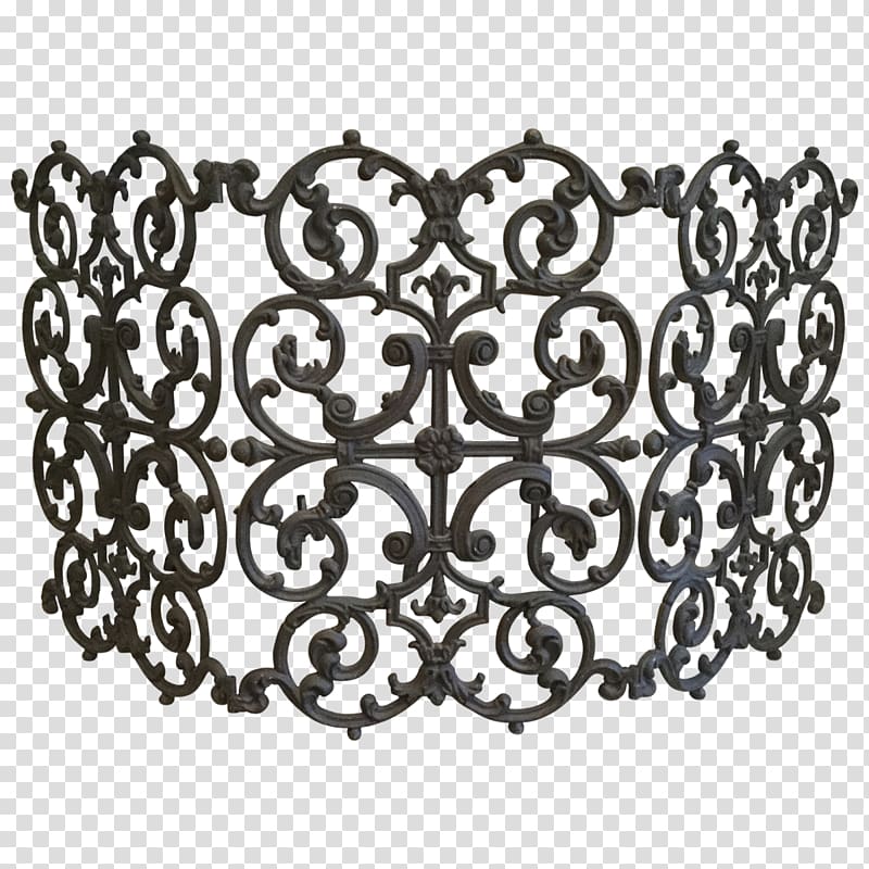 Fire screen Cast iron Living room Wrought iron Fireplace, traditional transparent background PNG clipart