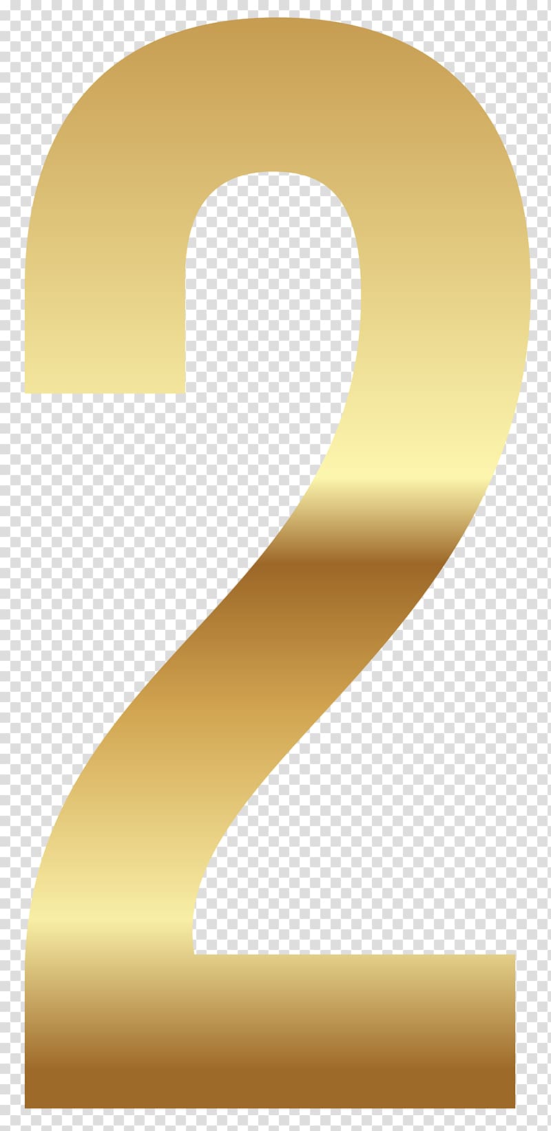 gold number 2 logo, Yellow Angle Font, Golden Number Two transparent background PNG clipart