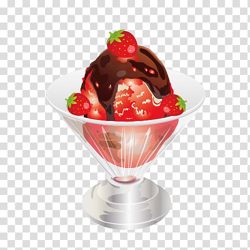 Strawberry ice cream Fruit salad, ice cream transparent background PNG clipart