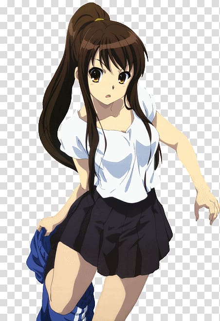 Haruhi Suzumiya Kyon Yuki Nagato Mikuru Asahina Ryoko Asakura, Anime transparent background PNG clipart