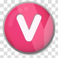 pink and white v logo, Letter V Roundlet transparent background PNG clipart