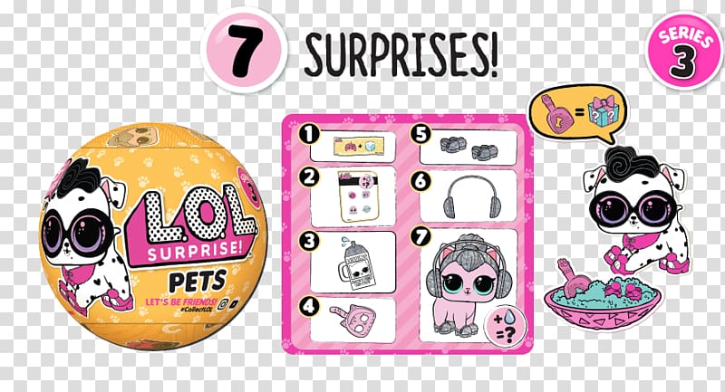 L.O.L. Surprise! Pets Series 3 Toy Kitten Doll, toy transparent background PNG clipart