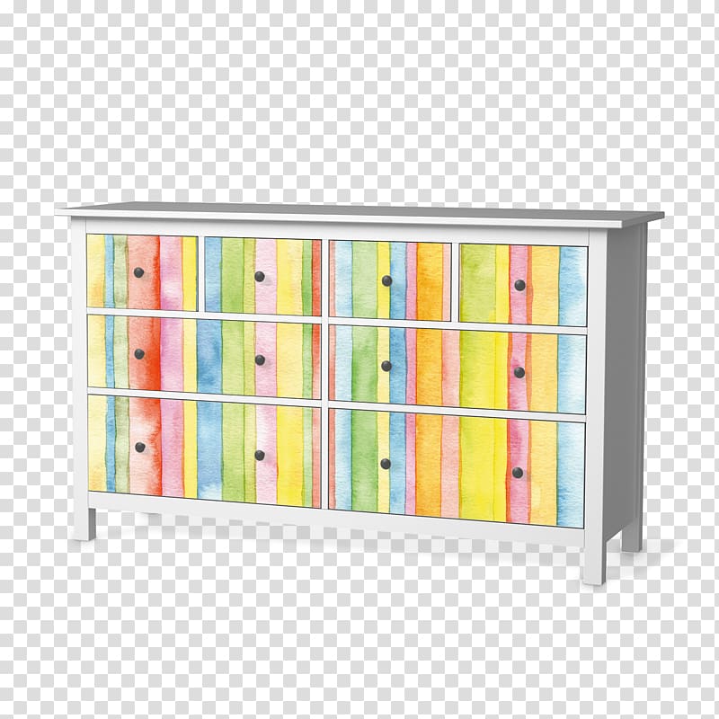 Shelf Chest of drawers Hemnes Commode, watercolor stripes transparent background PNG clipart