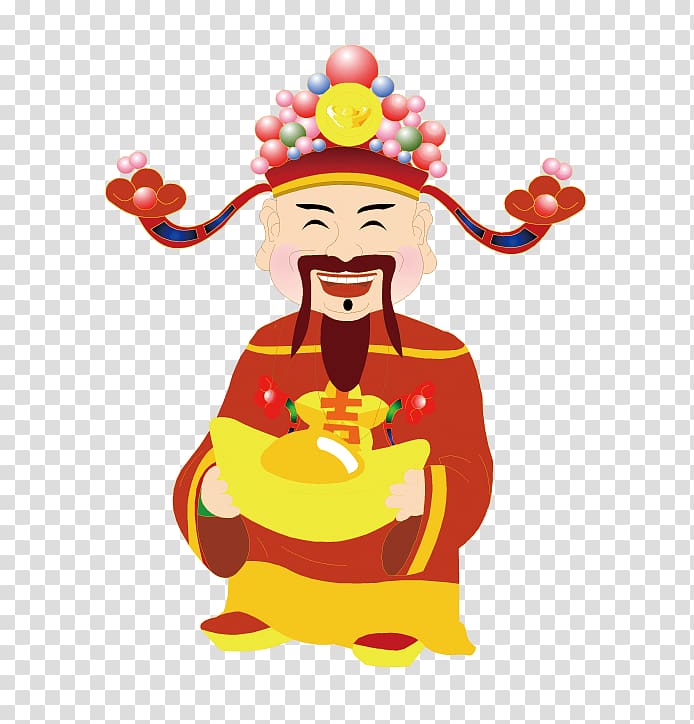 Caishen Jade Emperor Chinese New Year, God of wealth transparent background PNG clipart