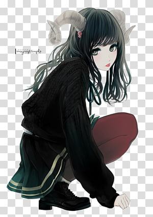 glow anime sword girl devil grunge demon gray  Anime Girl Demon  Drawing HD Png Download  vhv