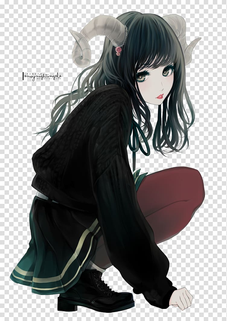 Anime Drawing Female Demon, Anime Girl demon transparent background PNG clipart