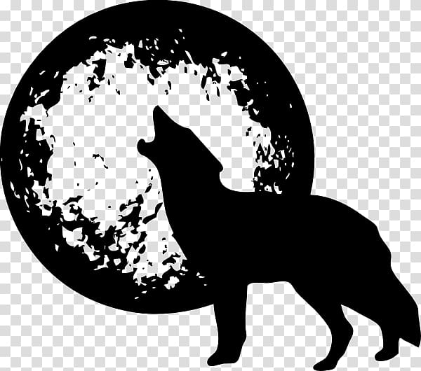 Dog Full moon , howling transparent background PNG clipart