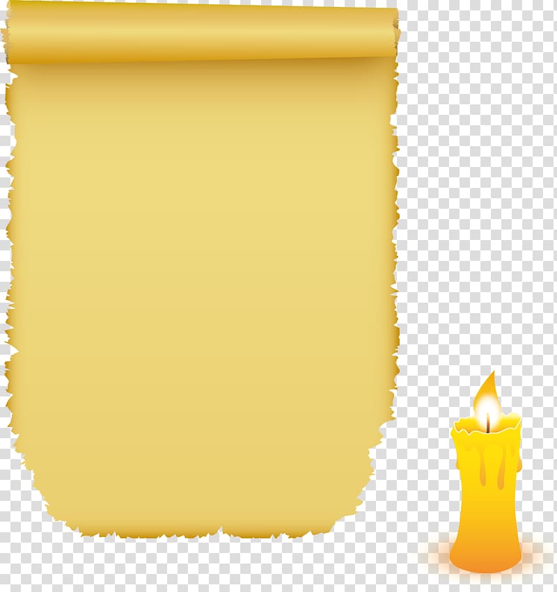 Paper, Yellow retro candle paper transparent background PNG clipart