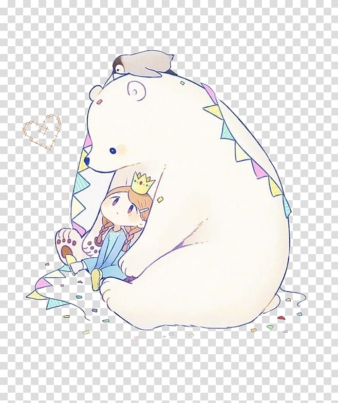 Polar bear Illustration, Cartoon polar bear transparent background PNG clipart