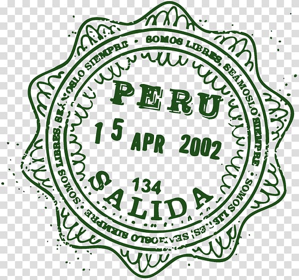 Peru Salida text, Passport stamp Peru World Passport Postage Stamps, passport transparent background PNG clipart