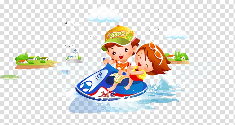 Personal water craft Motorcycle Cartoon, Cartoon yacht transparent background PNG clipart