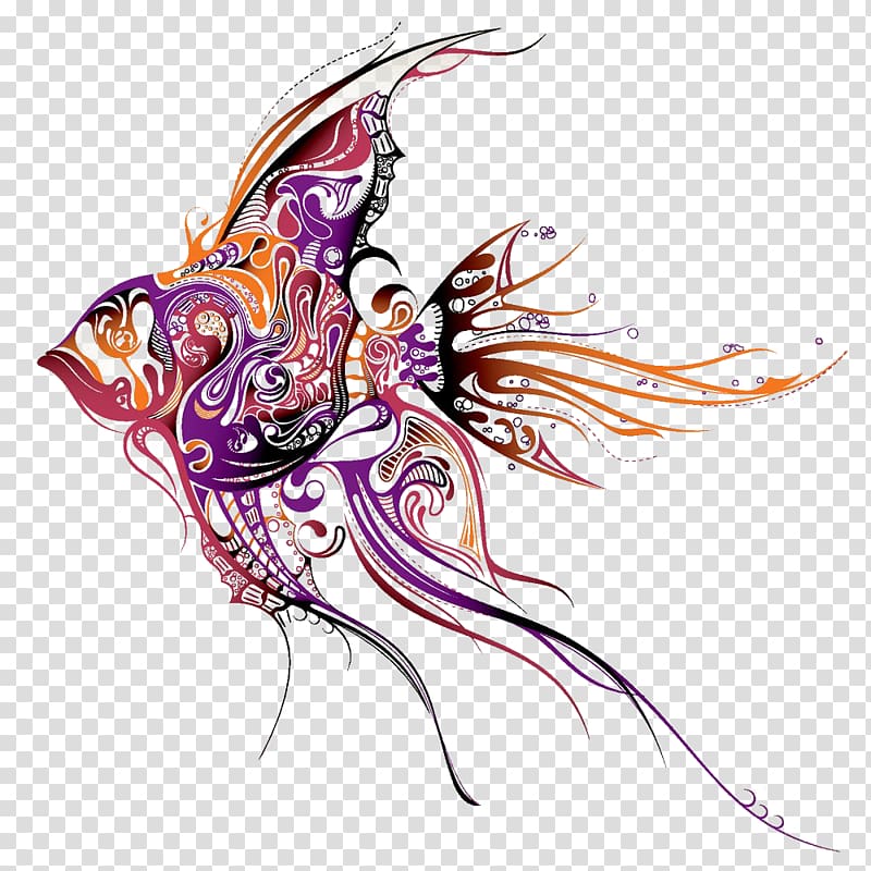 Angelfish Tattoo artist Drawing, Fish pattern transparent background PNG clipart