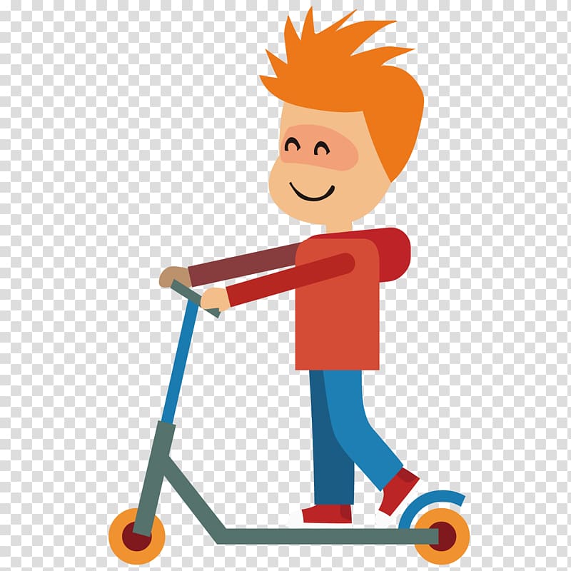 Kick scooter , Scooter boy transparent background PNG clipart