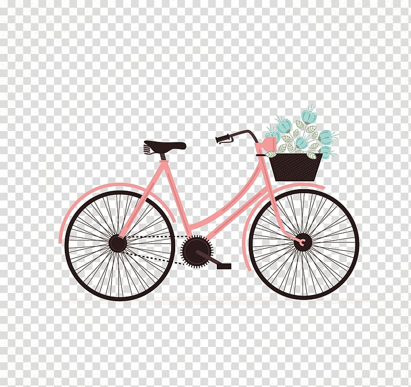 Life is like riding a bicycle. To keep your balance you must keep moving. Cycling Tandem bicycle , Pink bike transparent background PNG clipart