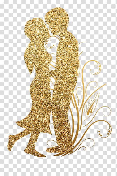 man and woman brown glittered illustration, Kiss Shadow, Couple shadow transparent background PNG clipart