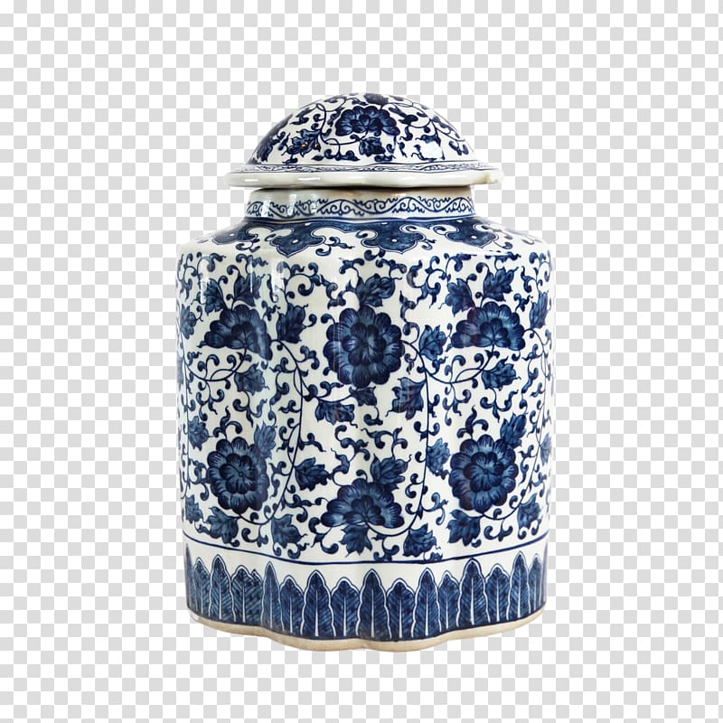 Blue and white pottery Ceramic Jar Porcelain Oriental blue and white, blue and white porcelain transparent background PNG clipart
