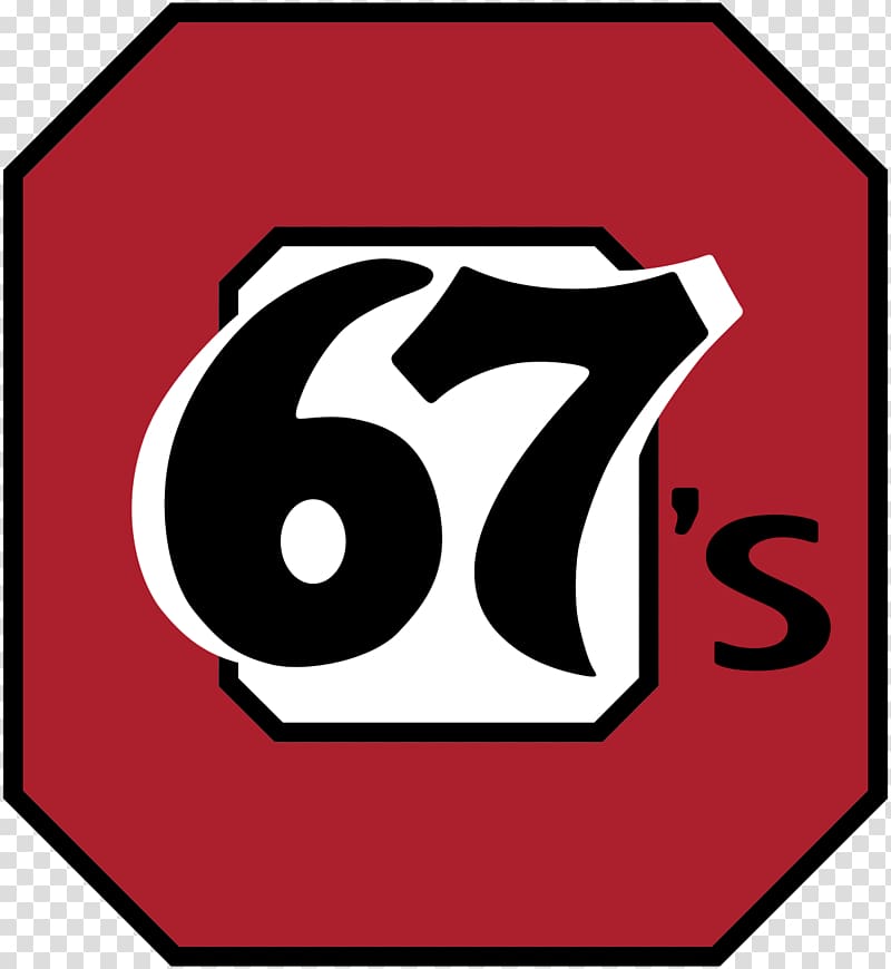 red and black O 67's logo, Ottawa 67's Logo transparent background PNG clipart