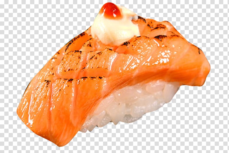 California roll Sashimi Sushi Japanese Cuisine Smoked salmon, Sushi rice dough fried meat transparent background PNG clipart