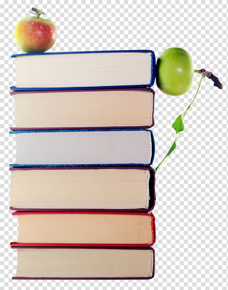 iPad 1 Apple Store, Stack of Books and Apple transparent background PNG clipart