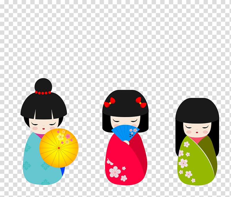 Japanese dolls China doll, Japanese girl character transparent background PNG clipart