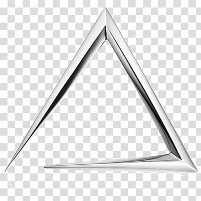 silver metal triangle transparent background PNG clipart