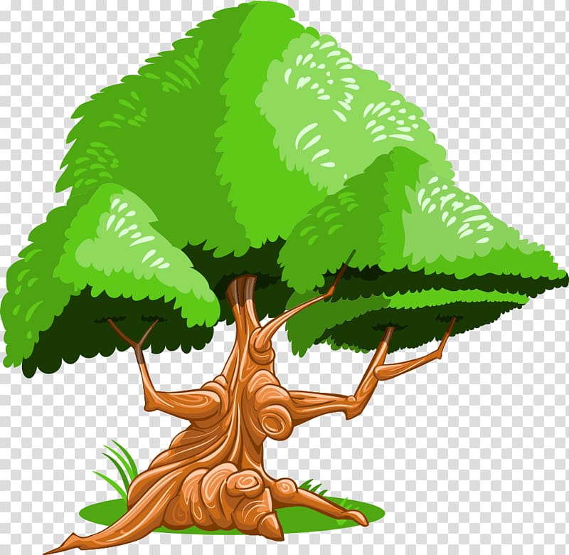 cartoon green trees transparent background PNG clipart