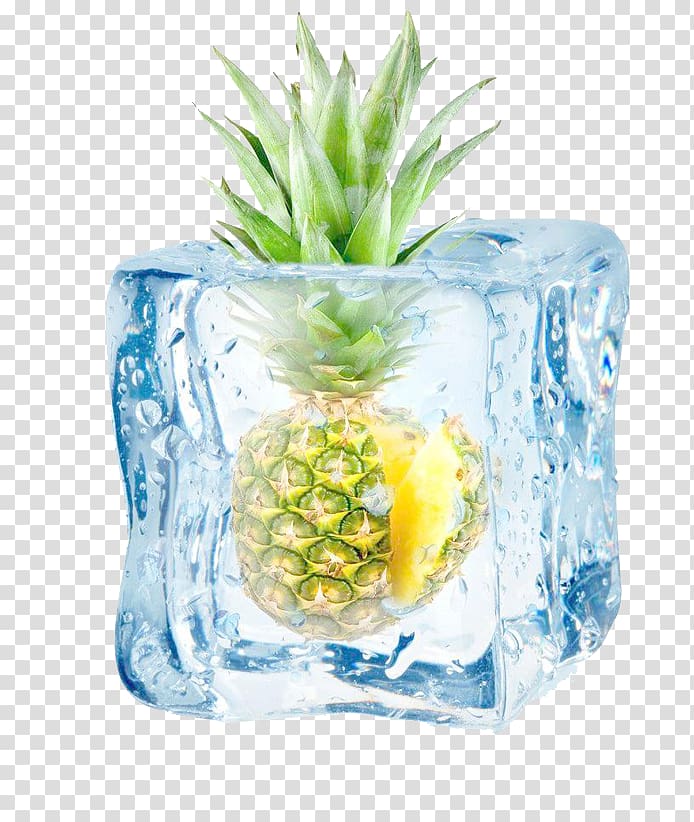 Fruit salad Ice cube Pineapple, Frozen pineapple transparent background PNG clipart