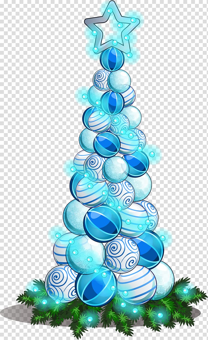 christmas tree with cartoon balls transparent background PNG clipart