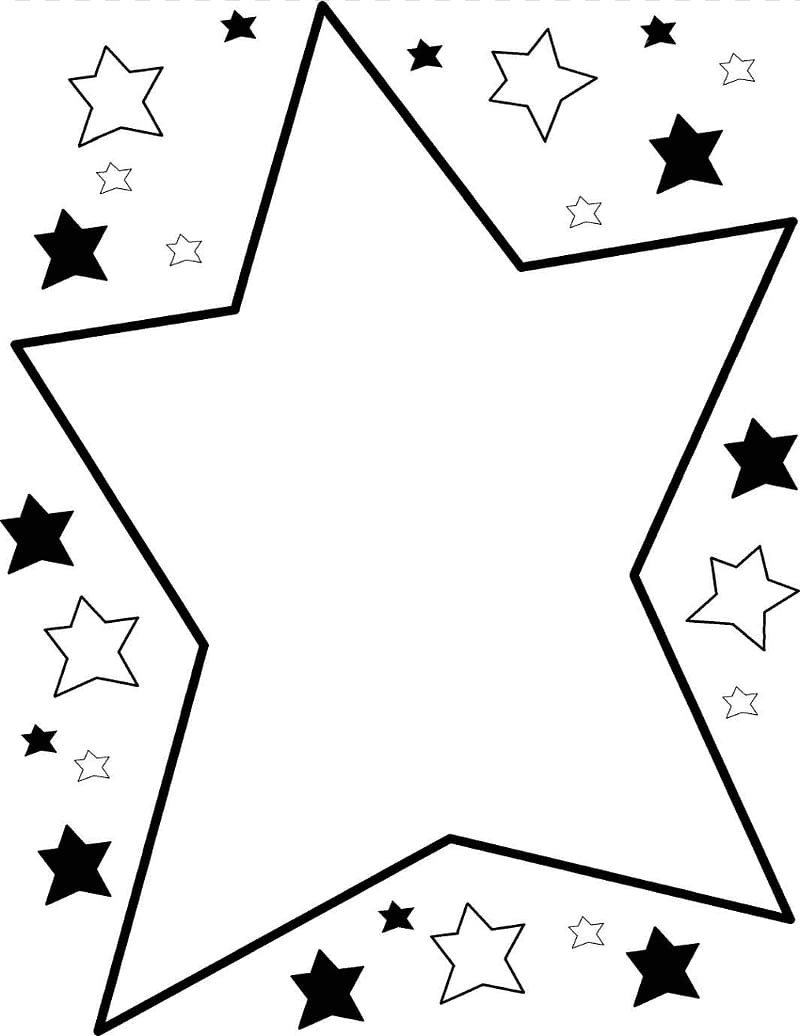 Star Black and white , Boarder Art transparent background PNG clipart