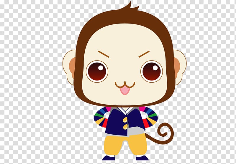 Cartoon Monkey , Cute cartoon doll transparent background PNG clipart