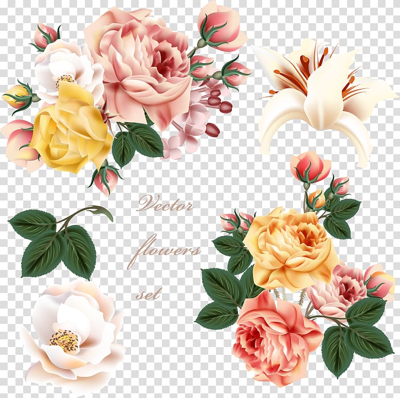 pink and yellow flowers , Flower , Flowers illustration transparent background PNG clipart