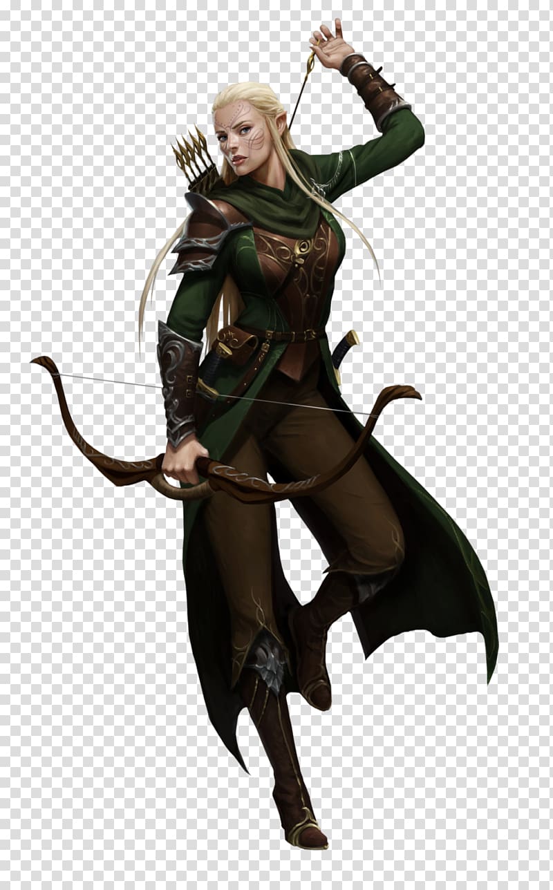 Dungeons & Dragons Pathfinder Roleplaying Game Ranger d20 System Elf, female warrior transparent background PNG clipart