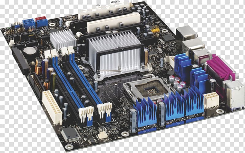 Intel Core 2 Motherboard LGA 775 Central processing unit, cartoon motherboard transparent background PNG clipart