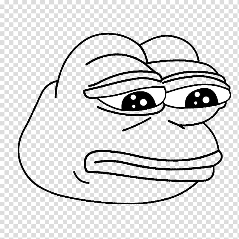 Pepe the Frog Drawing, black x chin transparent background PNG clipart