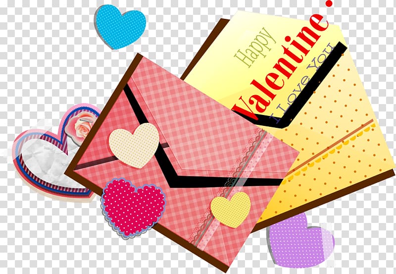 Paper Heart Pattern, creative envelope transparent background PNG clipart