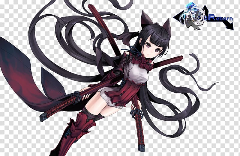 Anime Hyakka Ryōran Samurai Mangaka Female, Anime Girl demon transparent background PNG clipart
