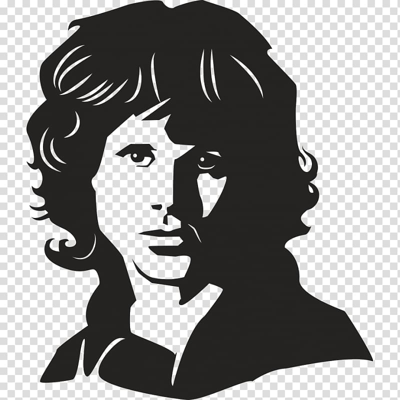 Jim Morrison Musician Sticker Singer, Silhouette transparent background ...