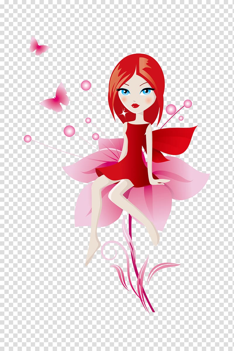 Child, Cartoon beautiful flower fairy transparent background PNG clipart