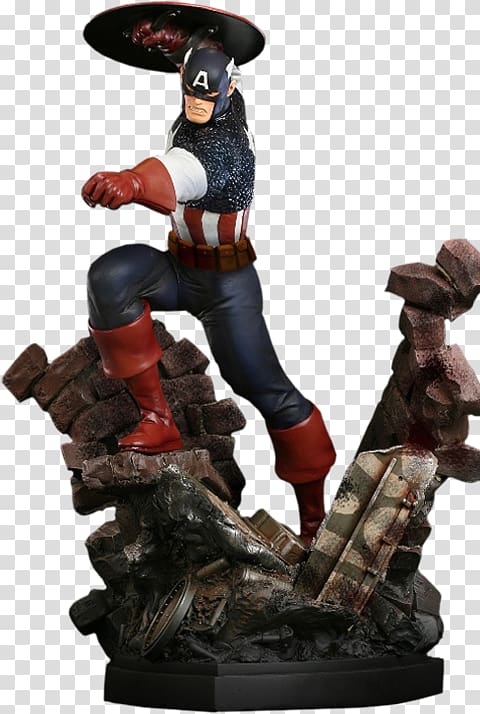 Captain America Iron Man Statue Action & Toy Figures Figurine, stand a pose of soldier transparent background PNG clipart