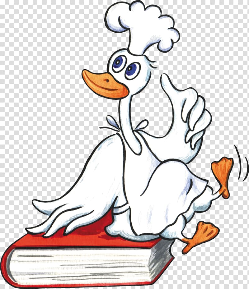 Duck Eating Cook , Hand-painted cartoon Donald Duck transparent background PNG clipart