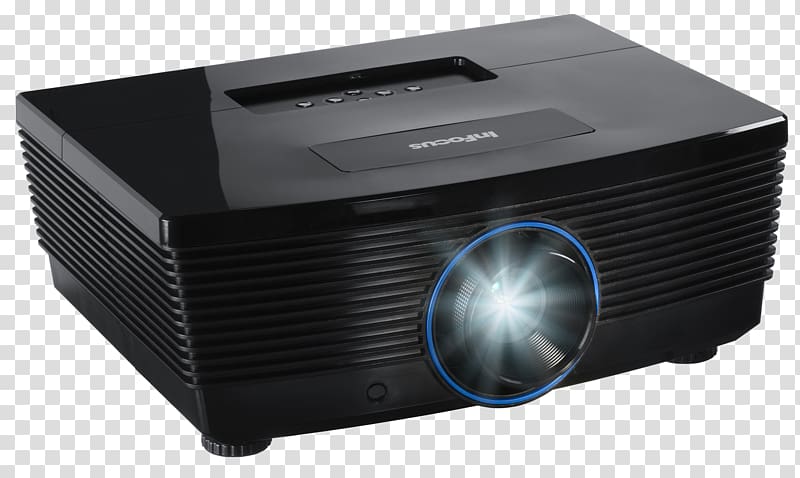 Multimedia Projectors Digital Light Processing InFocus 1080p, Projector transparent background PNG clipart
