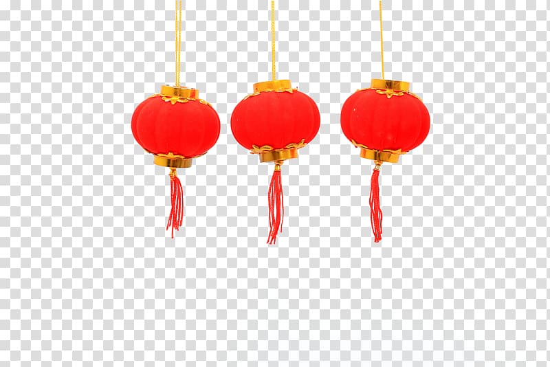 Lantern Festival Chinese New Year, Chinese New Year red lanterns transparent background PNG clipart