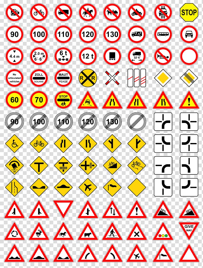 assorted-color road sign lot, Traffic sign Logo, traffic signage transparent background PNG clipart