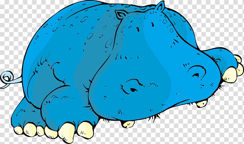 Hippopotamus Blue , cartoon hippo transparent background PNG clipart