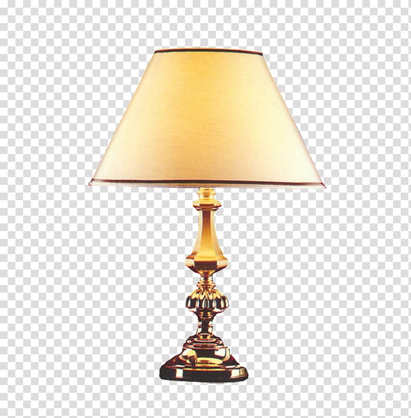 gold and white steel table lamp, Light Table Lampe de bureau, Exquisite table lamp transparent background PNG clipart