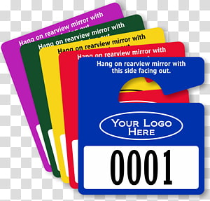 Rear-view mirror Plastic Sticker Brand Parking, hang tags transparent background PNG clipart thumbnail
